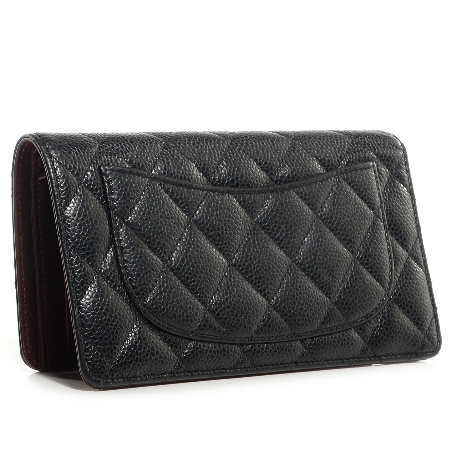 Caviar Quilted Yen Wallet Black