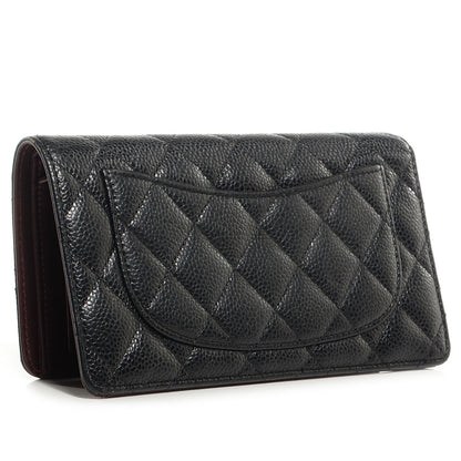 Chanel Caviar Quilted Yen Wallet Black 3 of 8