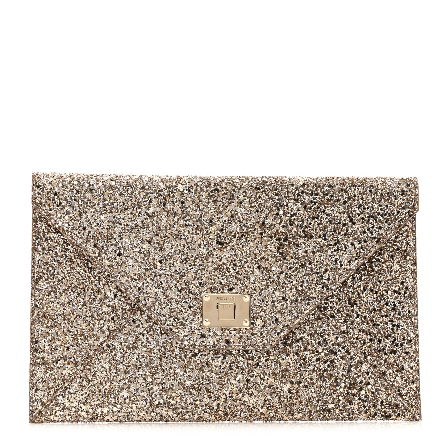 Star Coarse Glitter Rosetta Envelope Clutch Antique Gold