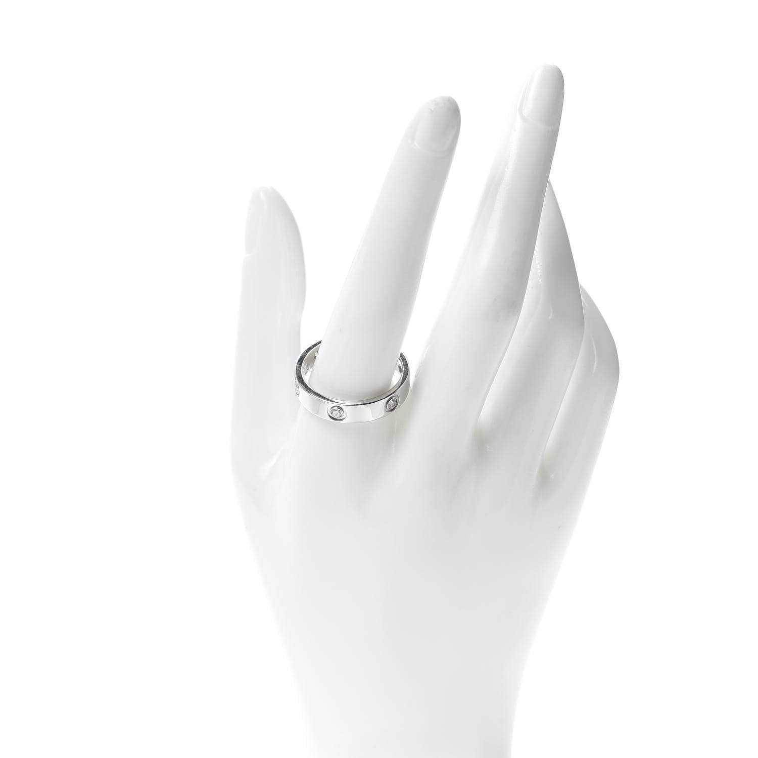 Cartier 18K White Gold 6 Diamond 5.5mm LOVE Ring 66 11.5 2 of 4