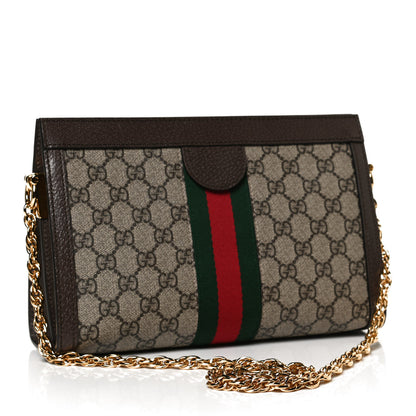 Gucci GG Supreme Monogram Web Small Ophidia Chain Shoulder Bag Brown 3 of 10