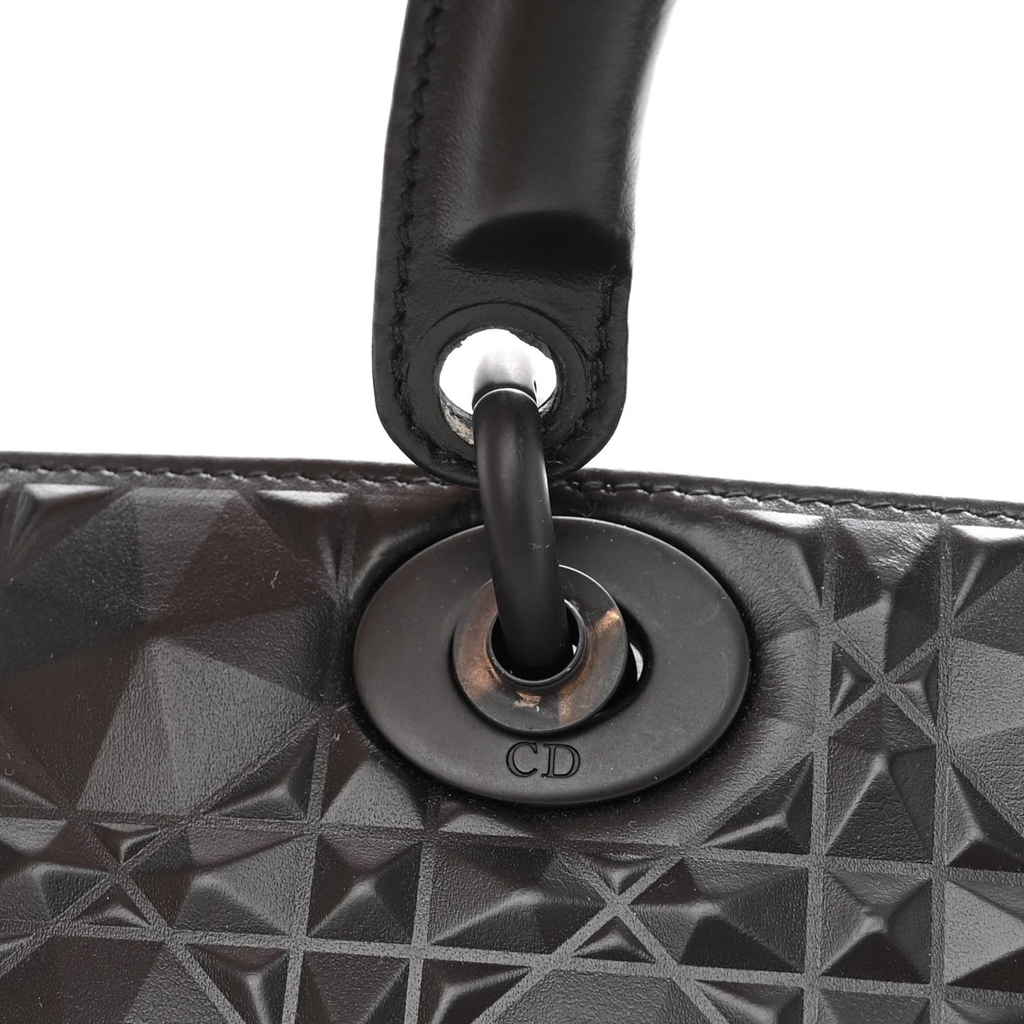 Calfskin Cannage Diamond Medium Lady D-Joy Black