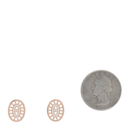 Hermes 18K Rose Gold Diamond Chaine d'Ancre Divine Stud Earrings 2 of 5