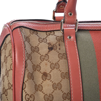Gucci Monogram Medium Vintage Web Boston Pink 19 of 25