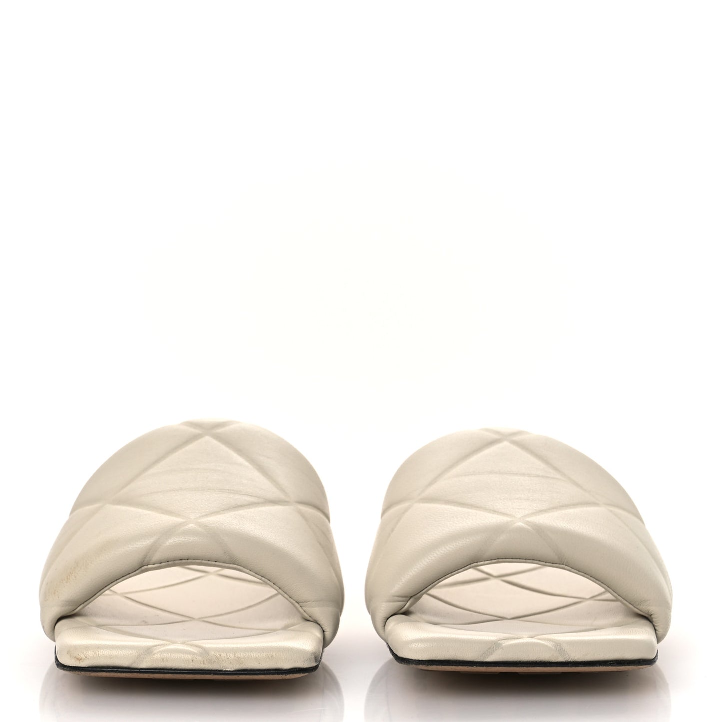 Nappa Quilted Rubber Lido Flat Sandals 38 Sea Salt
