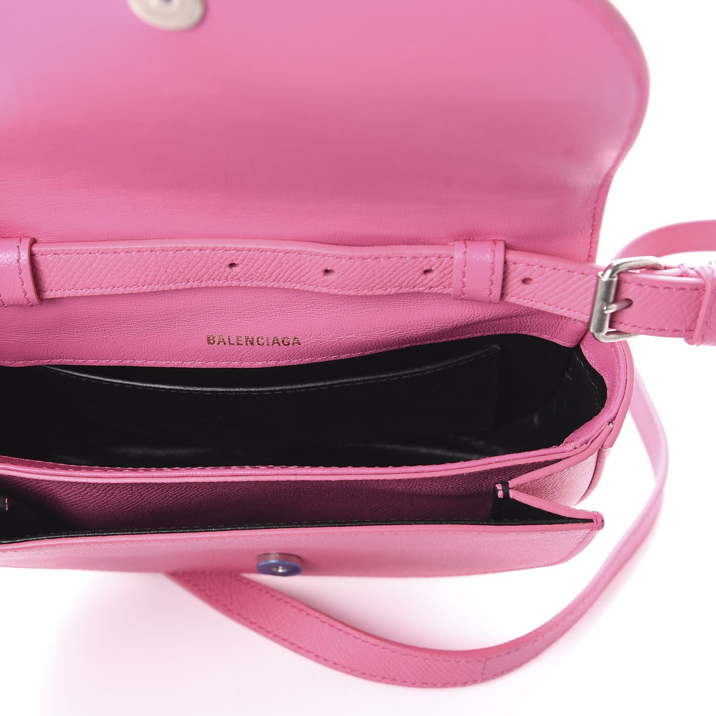 Signature Grained Calfskin Logo Print Ville Day Bag XS Rose Bubblegum Black