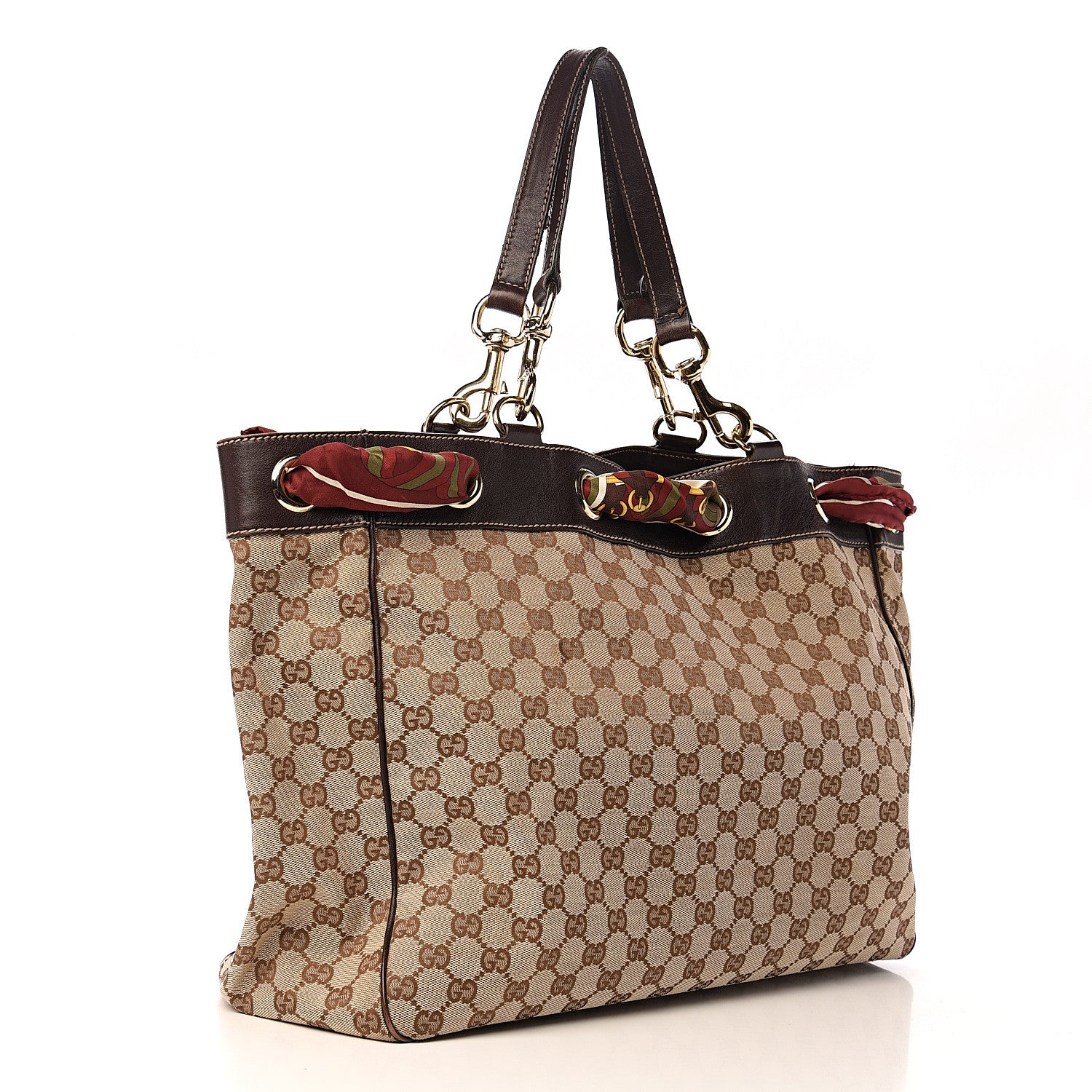 Gucci Monogram Large Positano Tote Brown 2 of 12