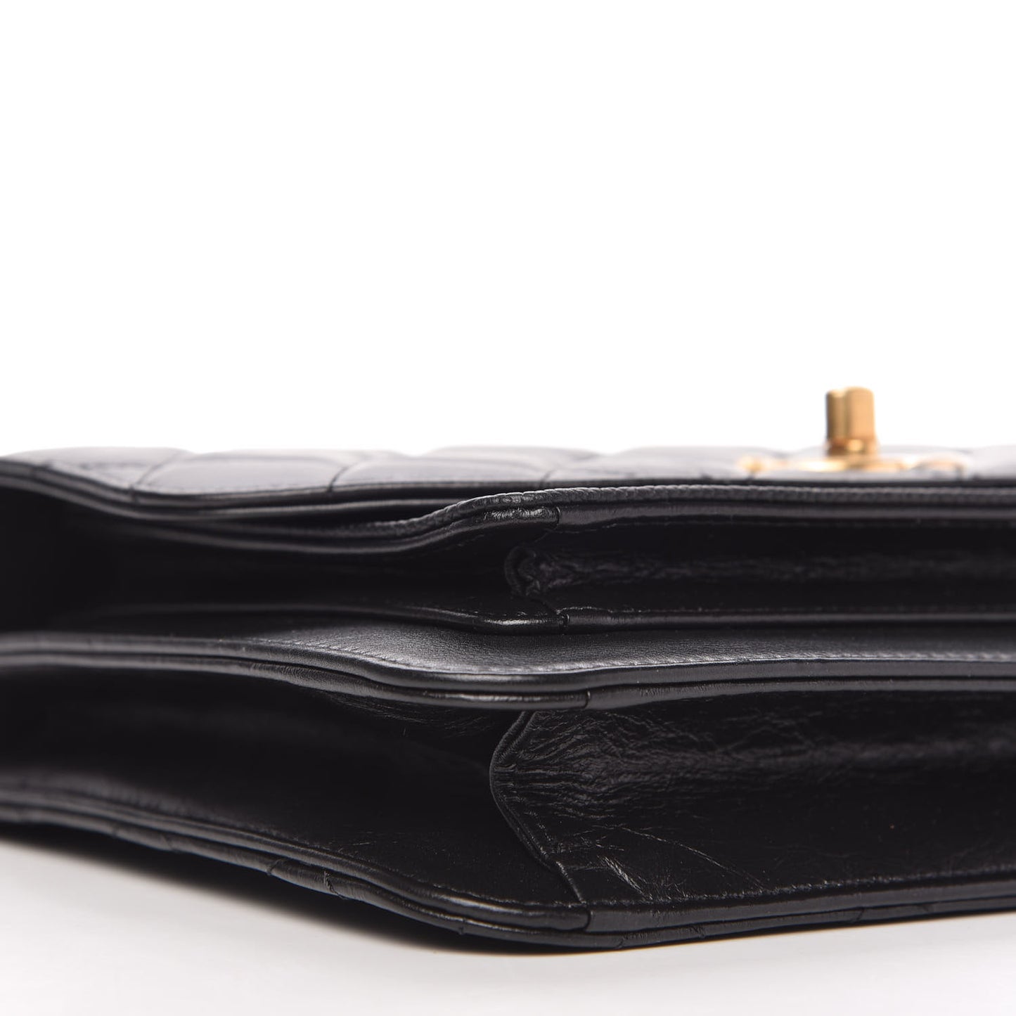 Calfskin Caviar Quilted Chain Handle Flap Black