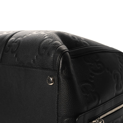 Gucci Piuma Calfskin Jumbo GG Embossed Large Duffle Bag Black 11 of 12