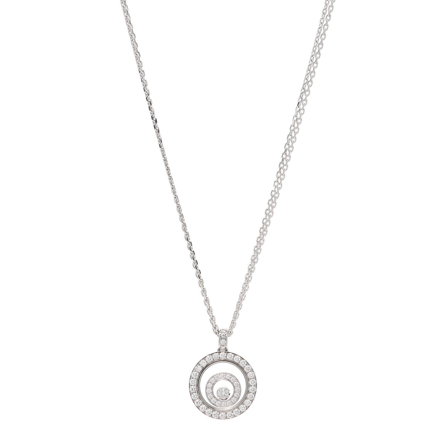 18K White Gold Diamond Happy Spirit Pendant Necklace