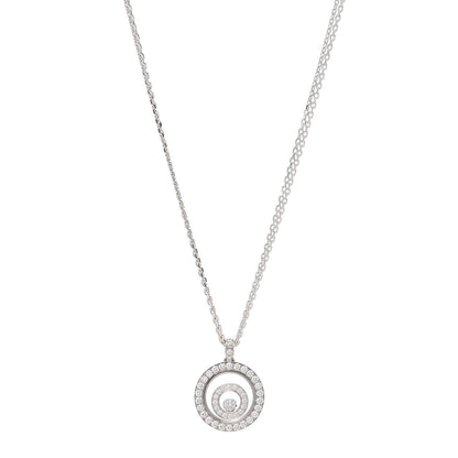 Chopard 18K White Gold Diamond Happy Spirit Pendant Necklace 1 of 7