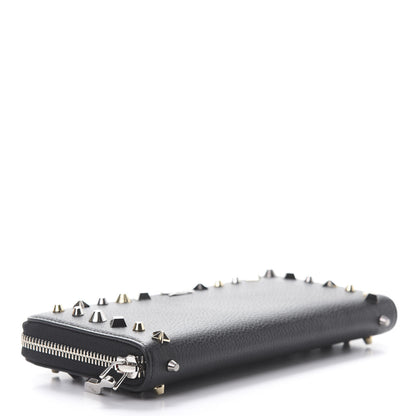 Christian Louboutin Grained Calfskin Star Studded Zip Around Wallet Black 4 of 8