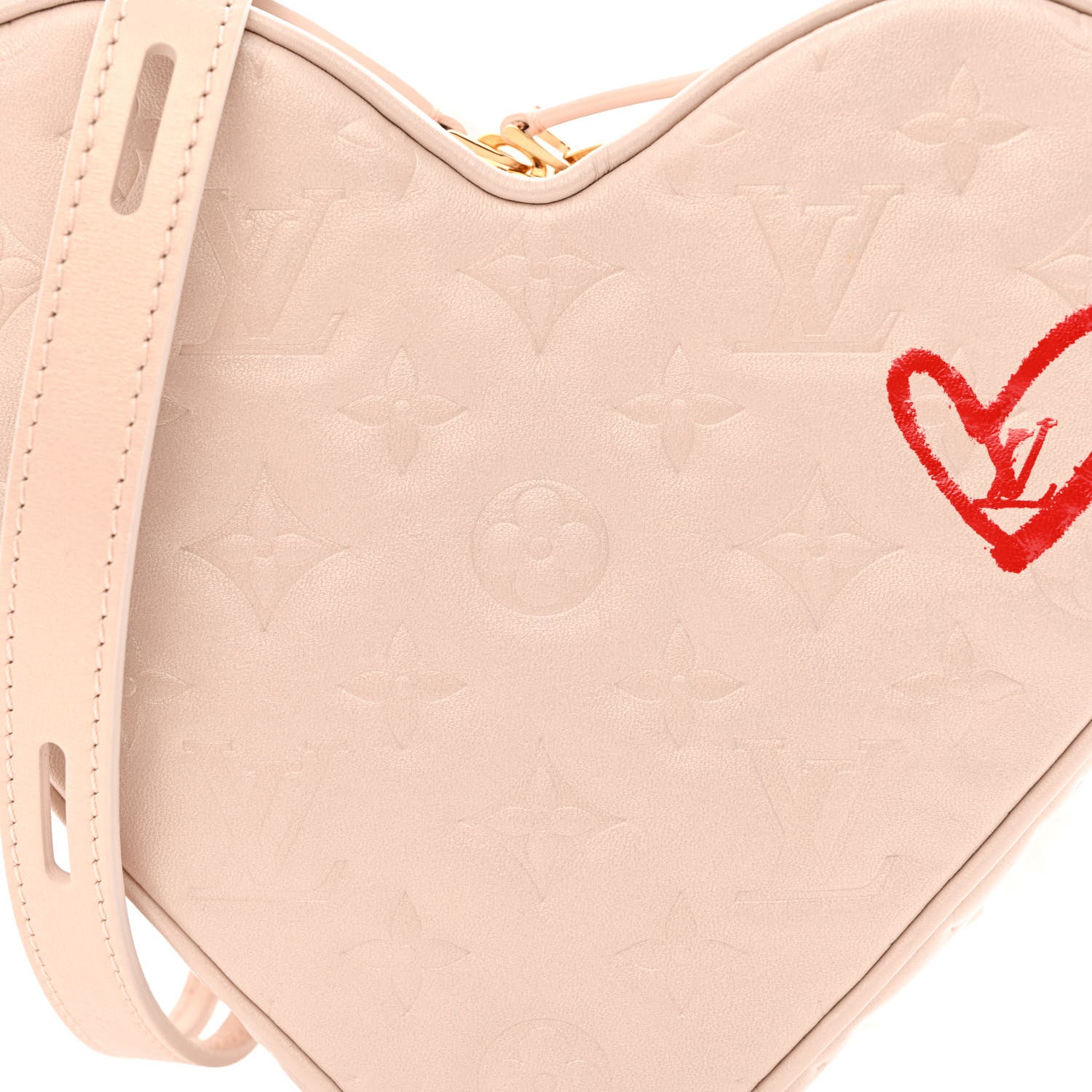 Louis Vuitton Lambskin Embossed Monogram Fall In Love Sac Coeur Light Pink 7 of 9
