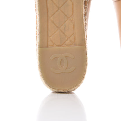 Chanel Lambskin CC Espadrilles 39 Beige Black 10 of 10