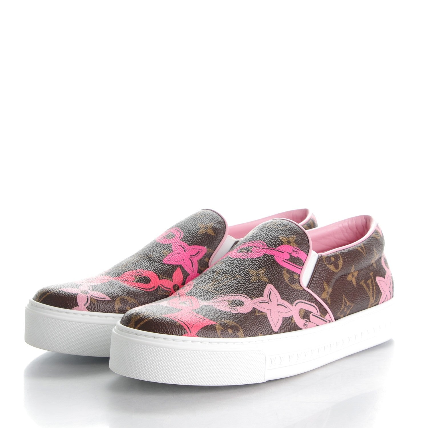 Louis Vuitton Monogram Bay Flower Slip On Harbor Sneakers 40 Rose Ballerine Poppy 3 of 7