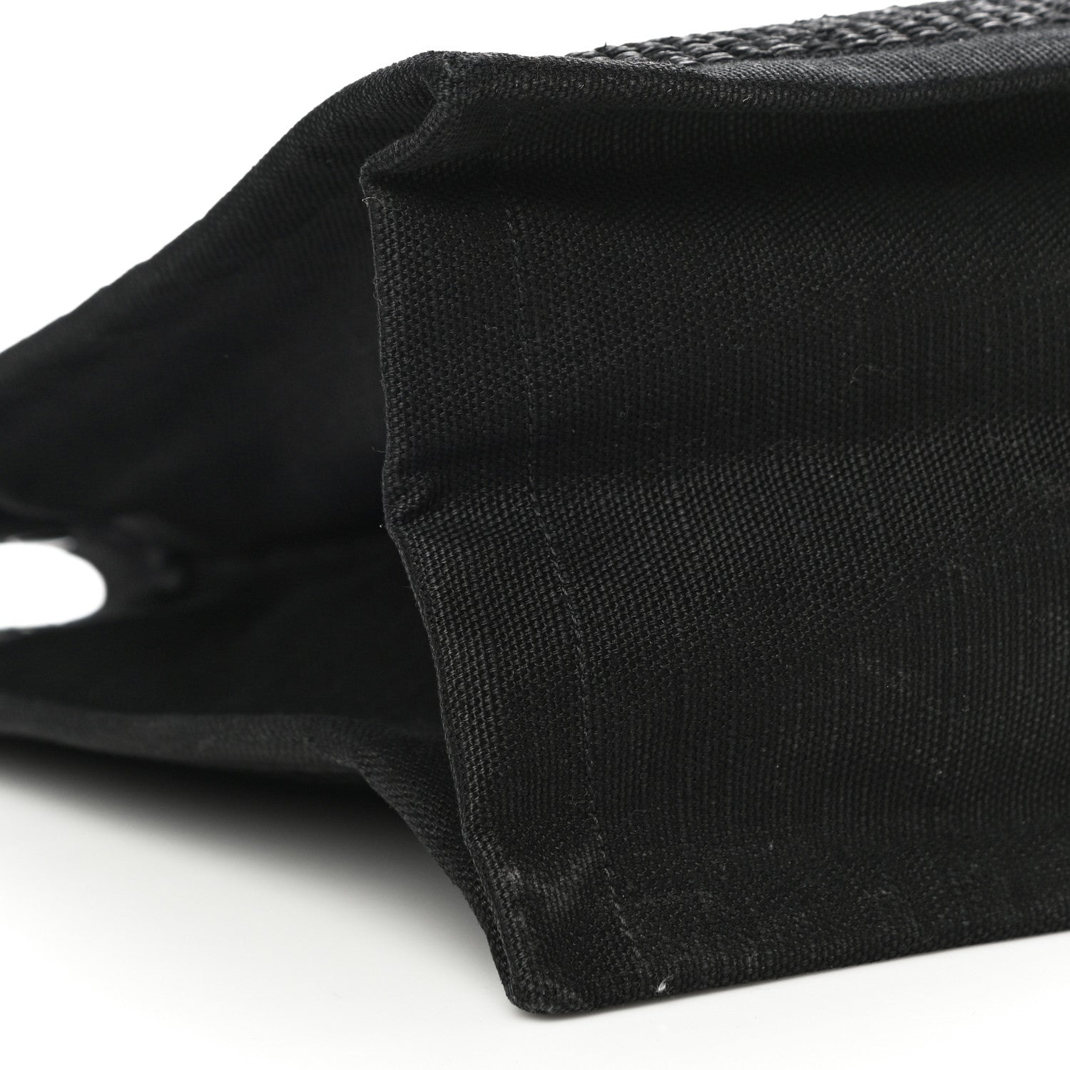 Saint Laurent Raffia Linen Calfskin Rive Gauche Tote Black 8 of 9