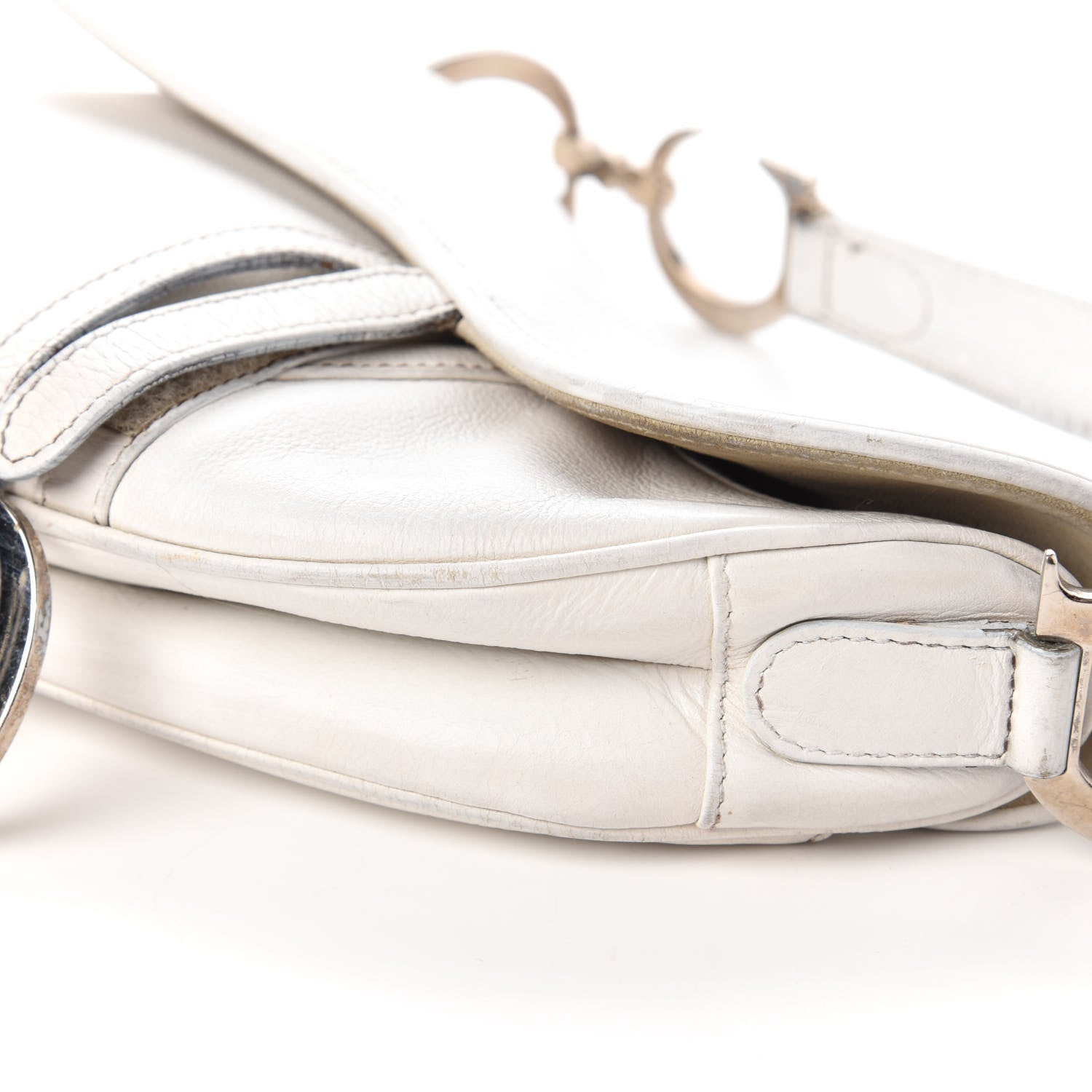 Christian Dior Calfskin Saddle Bag White 7 of 14