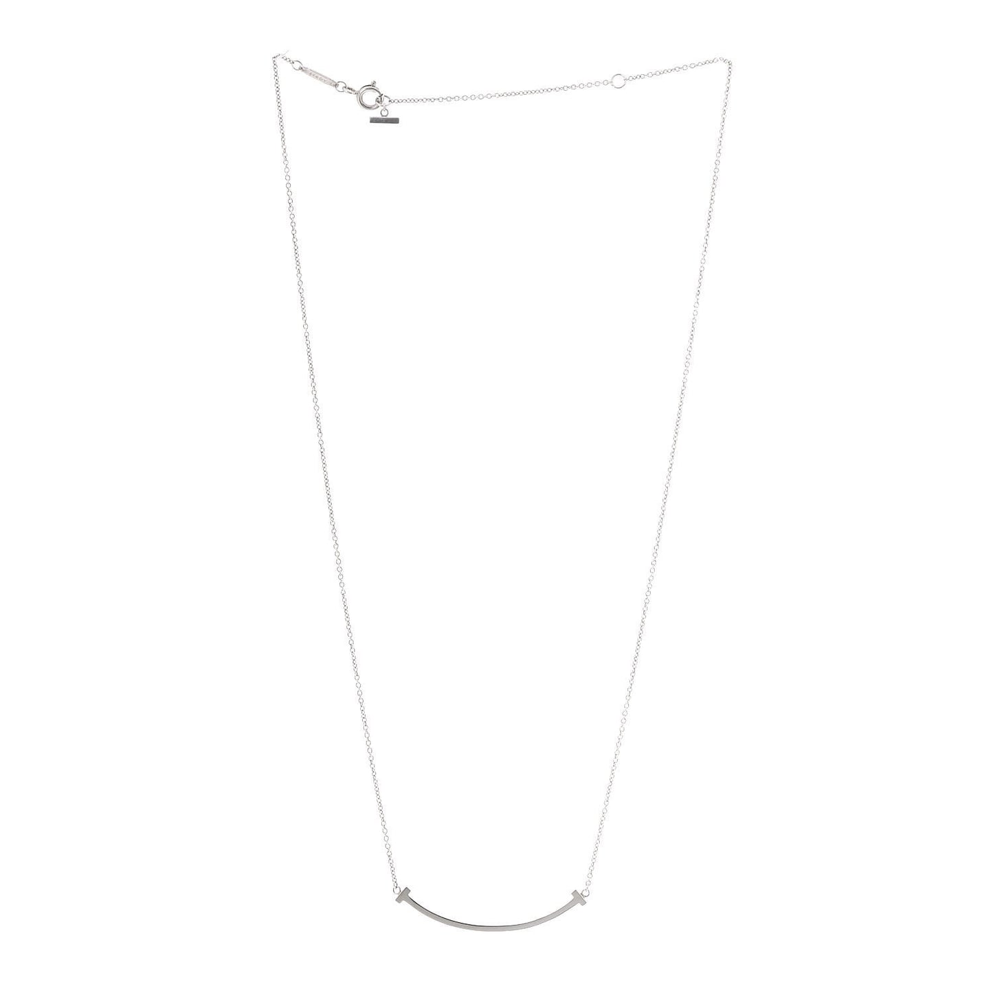 Sterling Silver Small T Smile Pendant Necklace