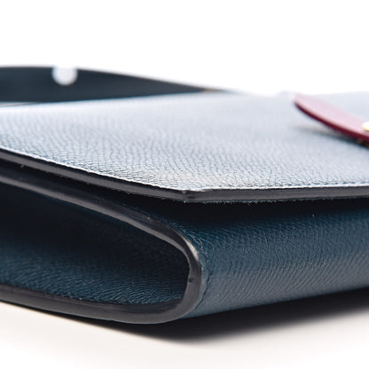 Celine Grained Calfskin Clutch On Strap Bag Steel Blue 7 of 9