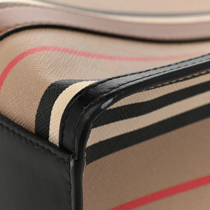 Burberry E-Canvas Stripe Small Portrait Tote Bag Brown 10 of 14