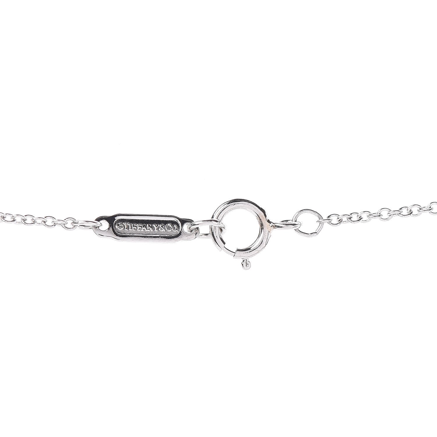 Tiffany Platinum Diamond Small Heart Pendant Necklace 5 of 6
