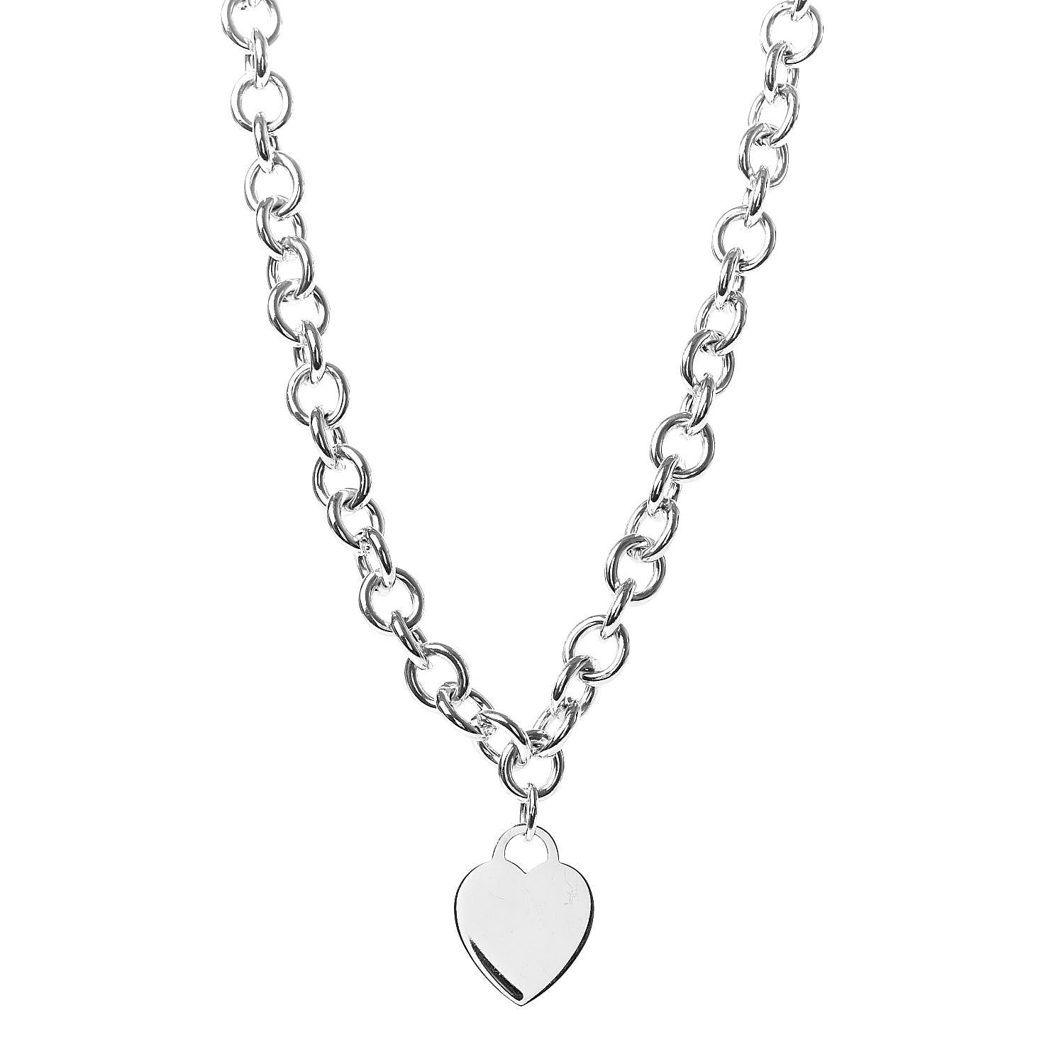 Tiffany Sterling Silver Heart Tag Necklace 1 of 5