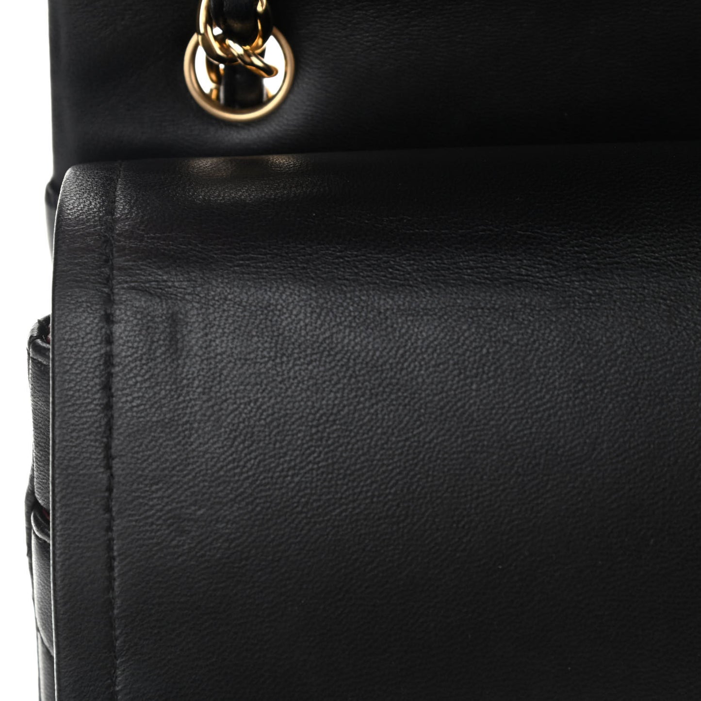 Lambskin Quilted Jumbo Double Flap Black