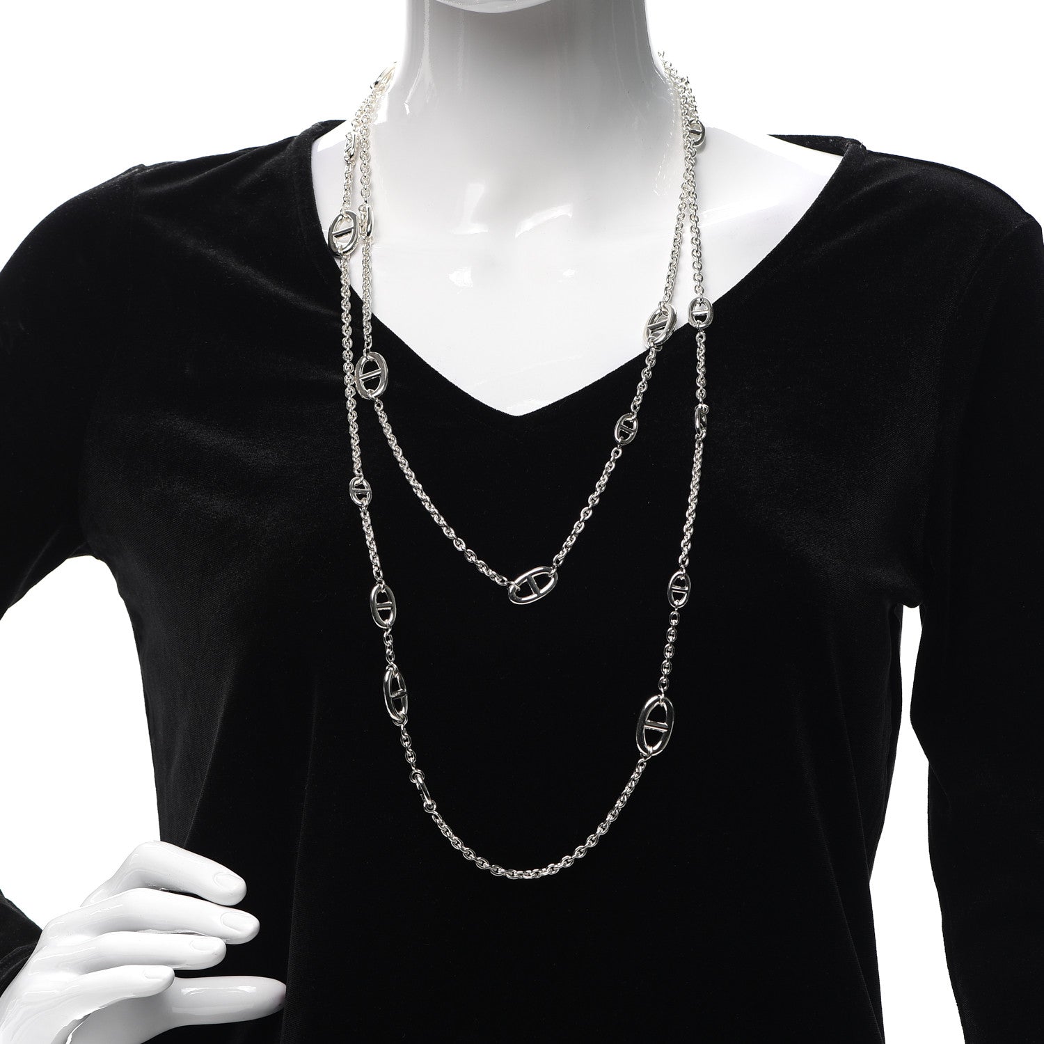 Hermes Sterling Silver Farandole Necklace 160 2 of 5