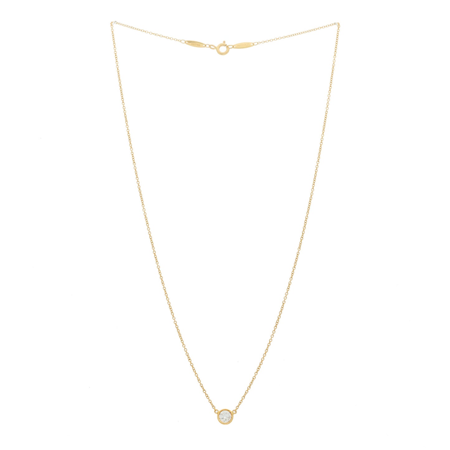 18K Yellow Gold Diamond .33ct Elsa Peretti Diamonds by the Yard Pendant Necklace