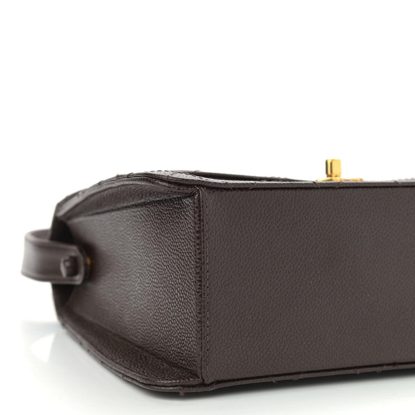 Caviar Flap Shoulder Bag Brown