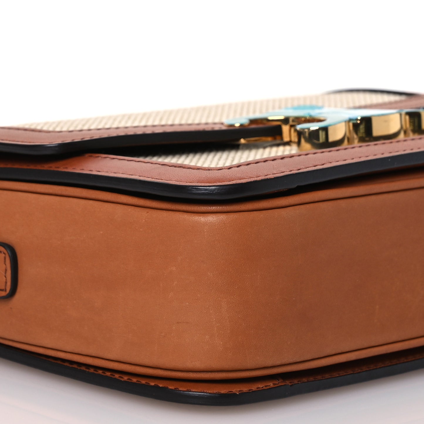 Textile Calfskin Teen Triomphe Bag Natural Tan