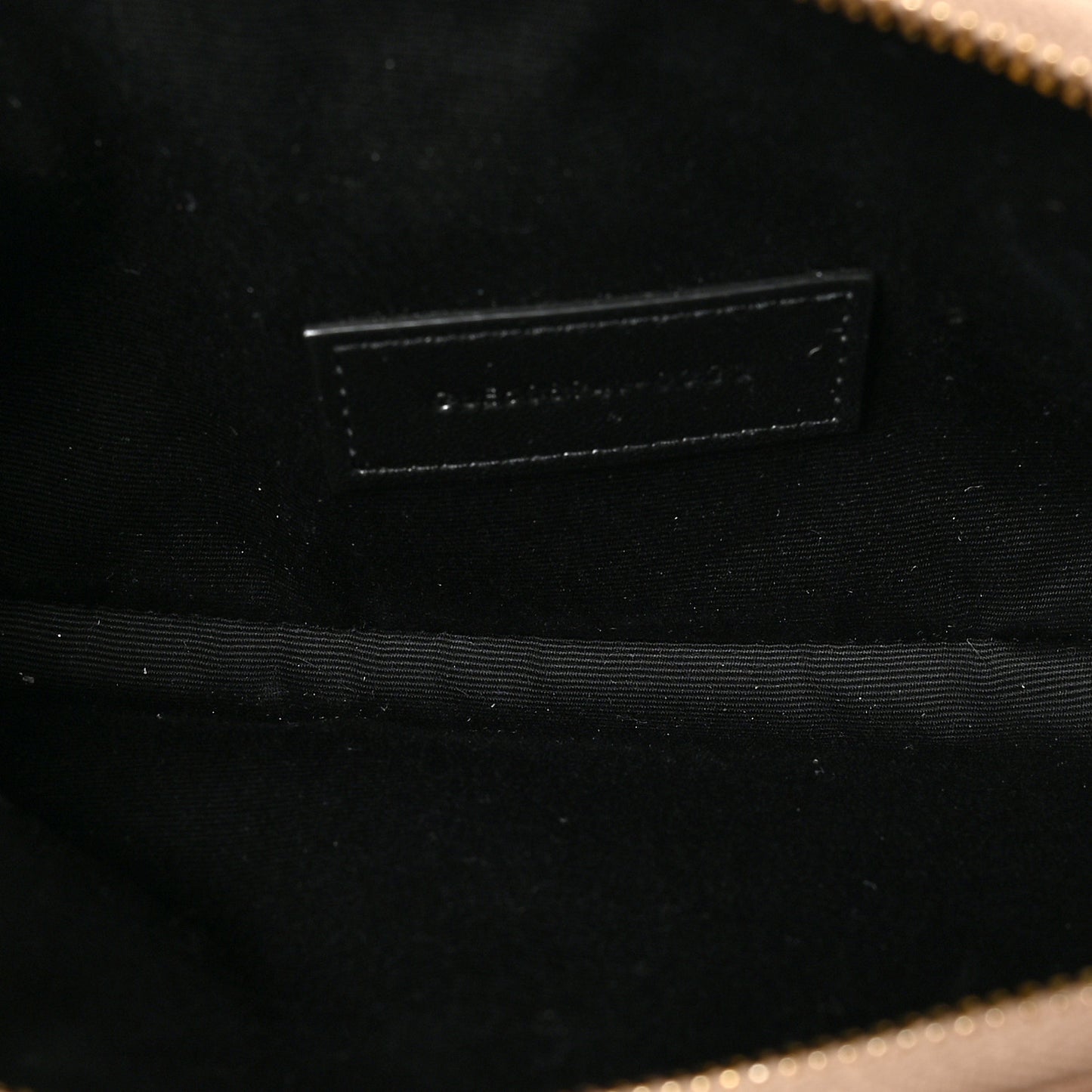 Grained Lambskin Quilted Mini Becky Double Zip Bag Natural Tan