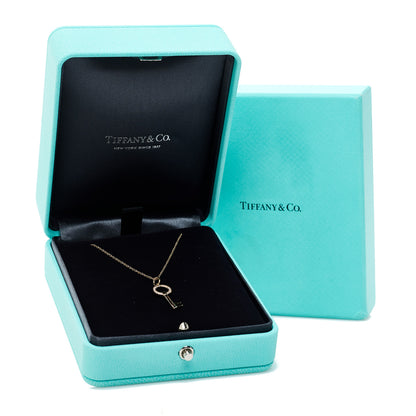 Tiffany 18K Rose Gold Diamond Modern Keys Round Open Key Pendant Necklace 6 of 6