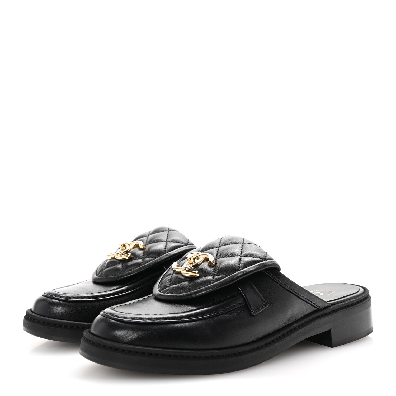 Chanel Lambskin Quilted CC Turnlock Mules 36 Black 4 of 10