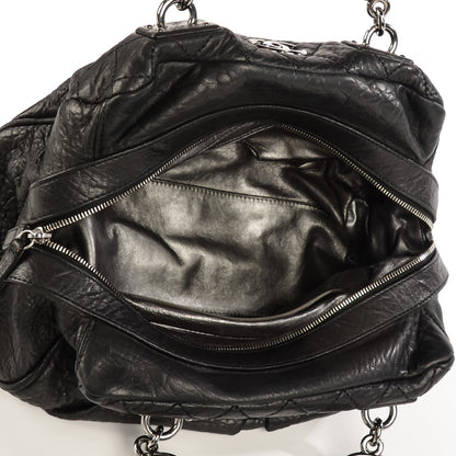 Chanel Distressed Lambskin Bowler Black 5 of 7