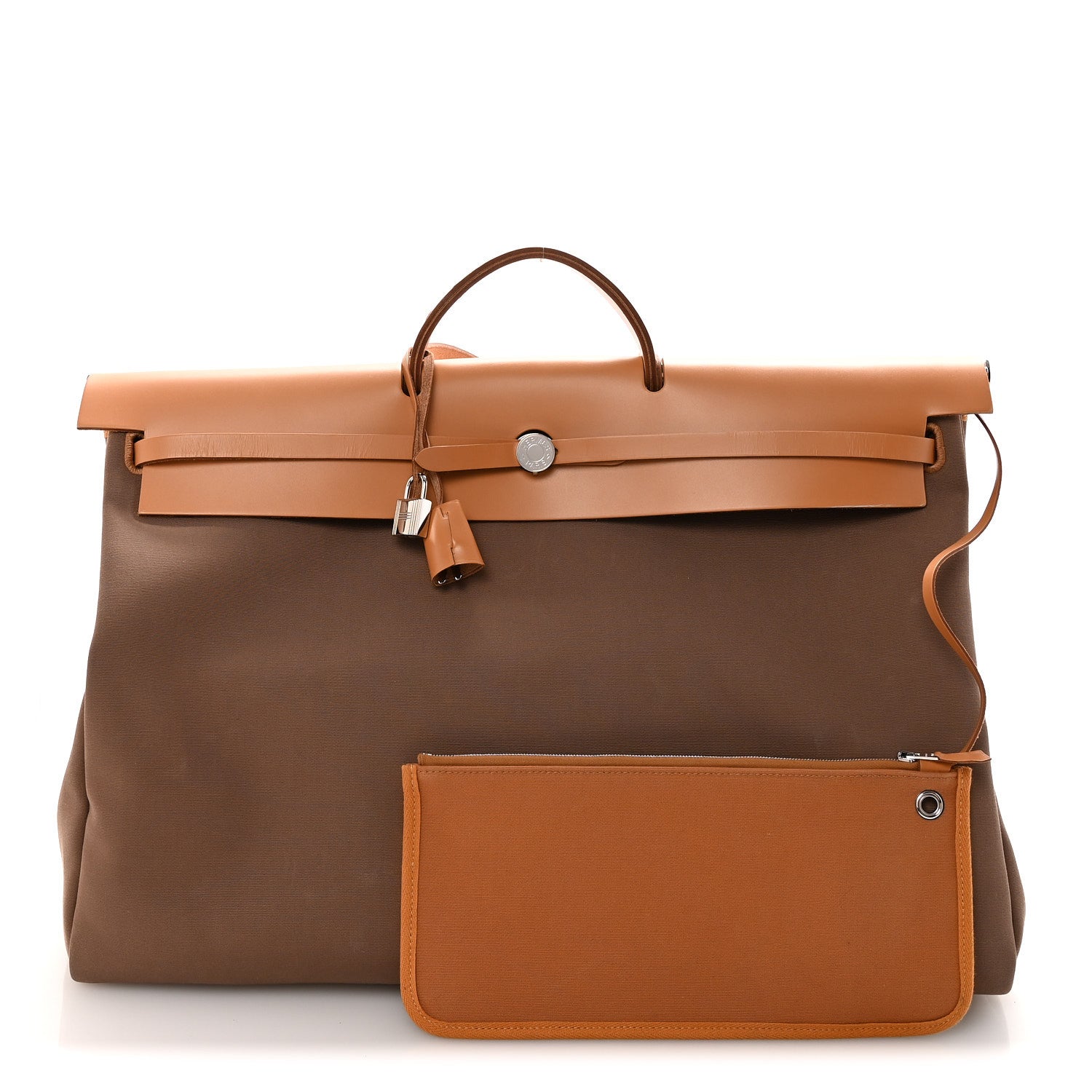 Hermes Military Toile Vache Hunter Herbag Cabine Zip 50 Etoupe Dune 3 of 11