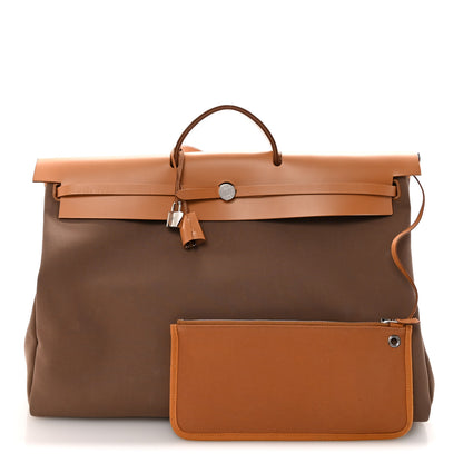 Hermes Military Toile Vache Hunter Herbag Cabine Zip 50 Etoupe Dune 3 of 11