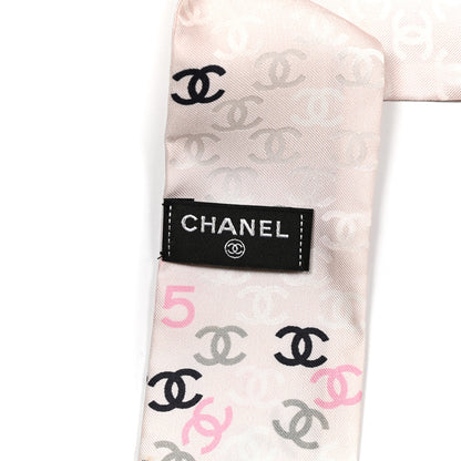 Chanel Silk CC Slim Bandeau Pink Ecru Black 3 of 6