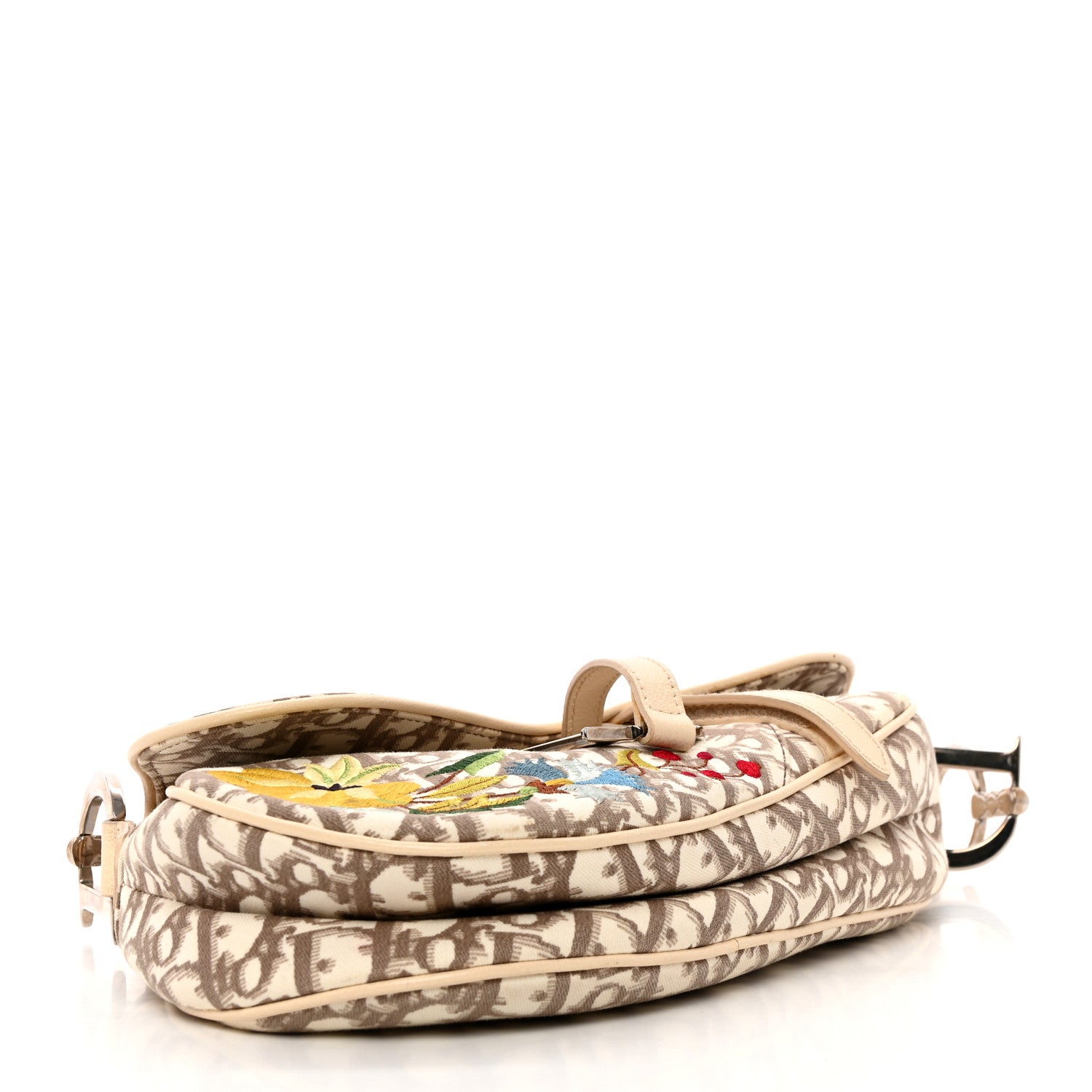 Christian Dior Monogram Vintage Flowers Saddle Bag Beige 4 of 24