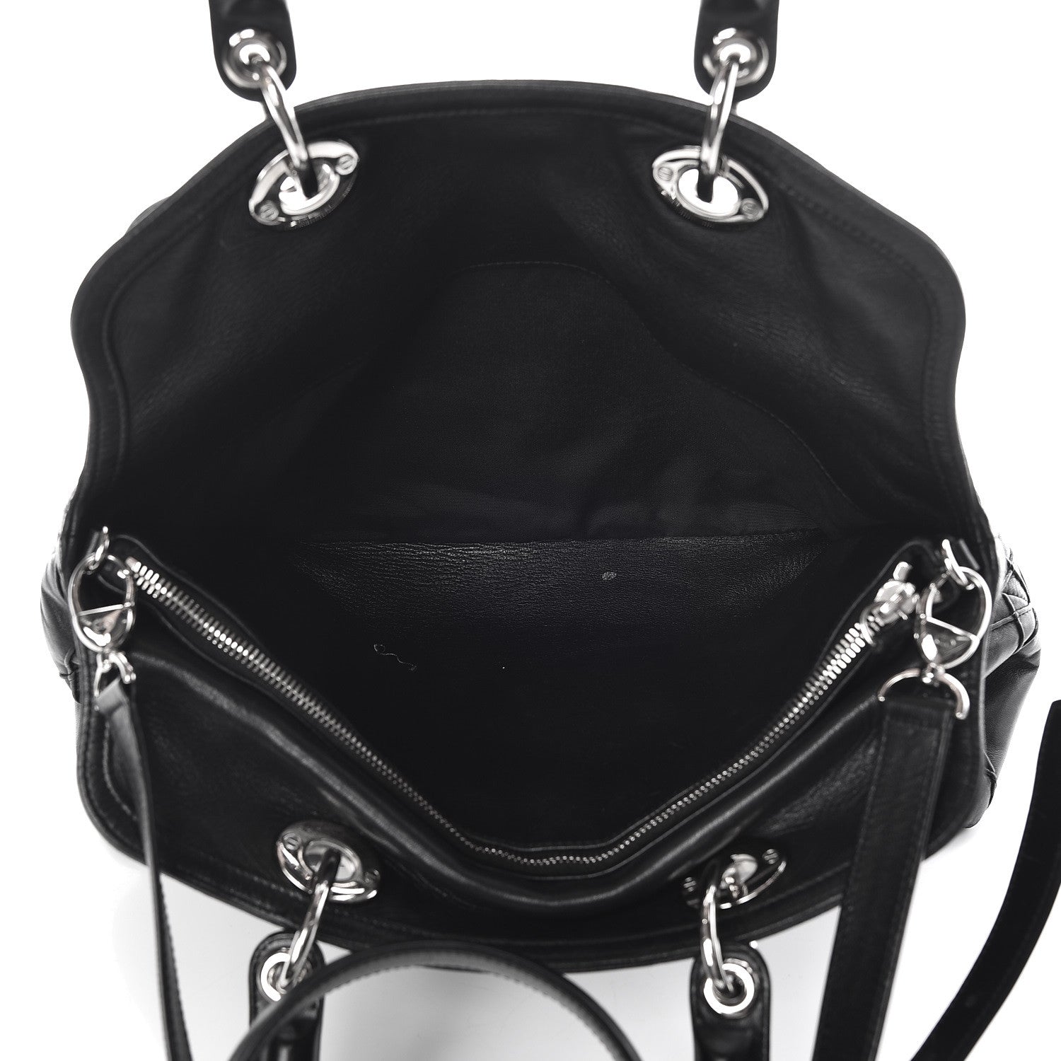 Christian Dior Lambskin Cannage Medium Granville Tote Black 6 of 19