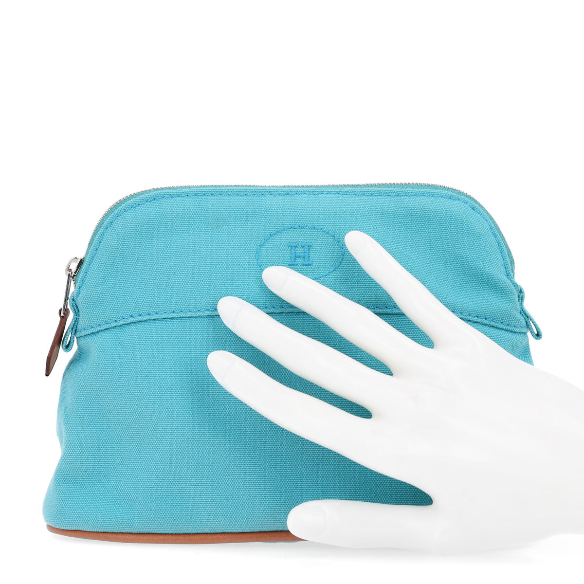 Cotton Canvas Mini Bolide Travel Cosmetic Pouch Bleu Horizon