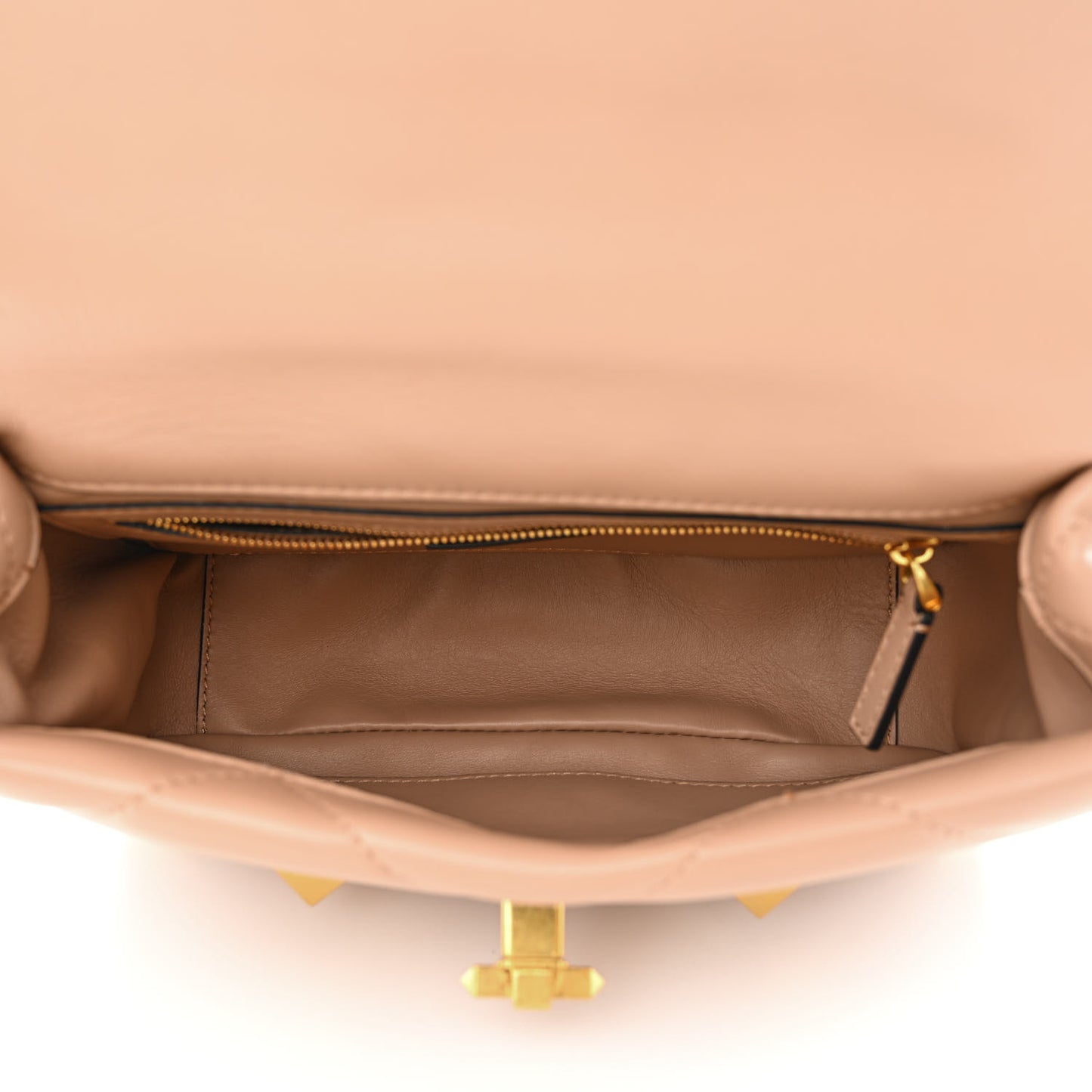 Nappa Medium Roman Stud Shoulder Bag Rose Cannelle