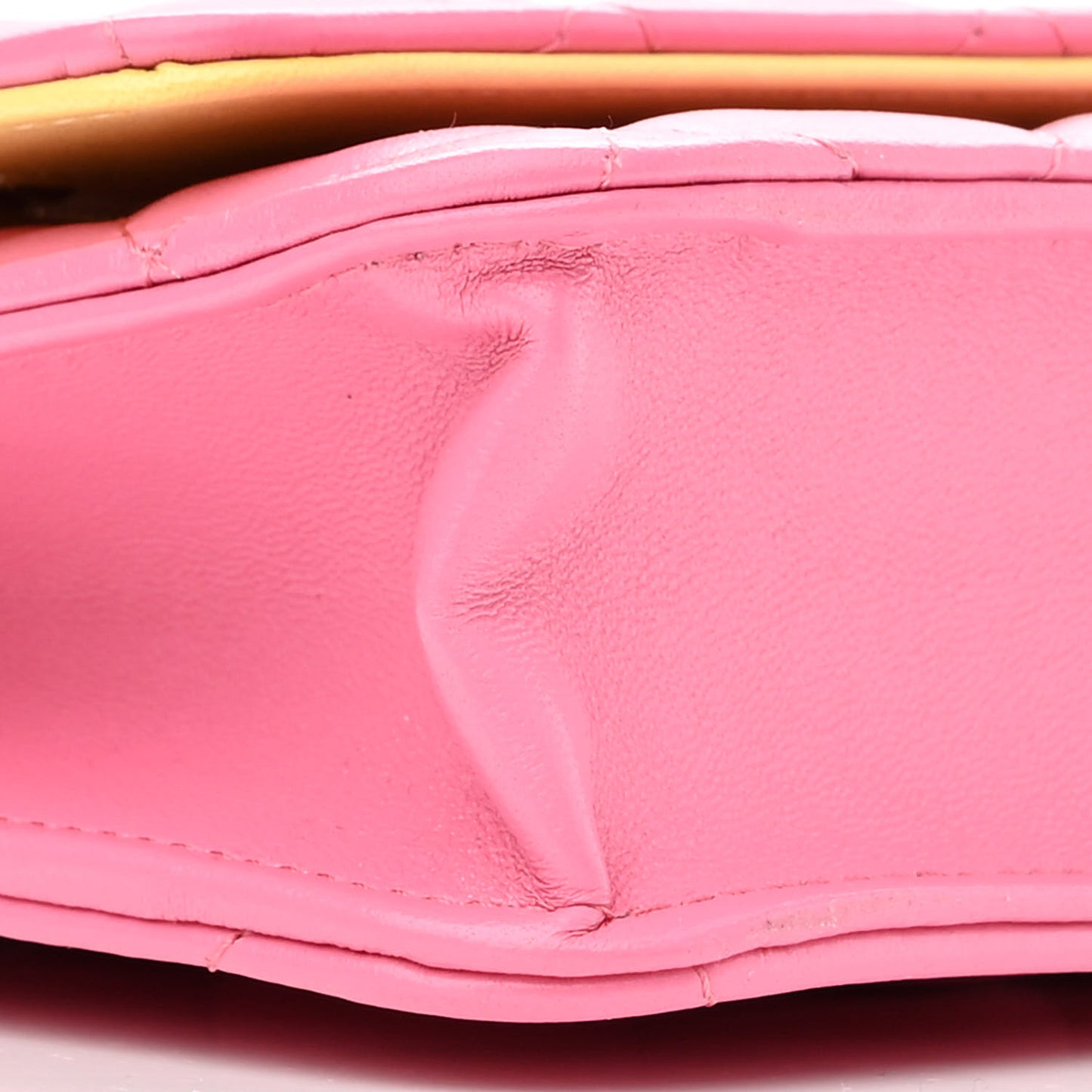 Lambskin Quilted Wallet On Chain WOC Pink Yellow