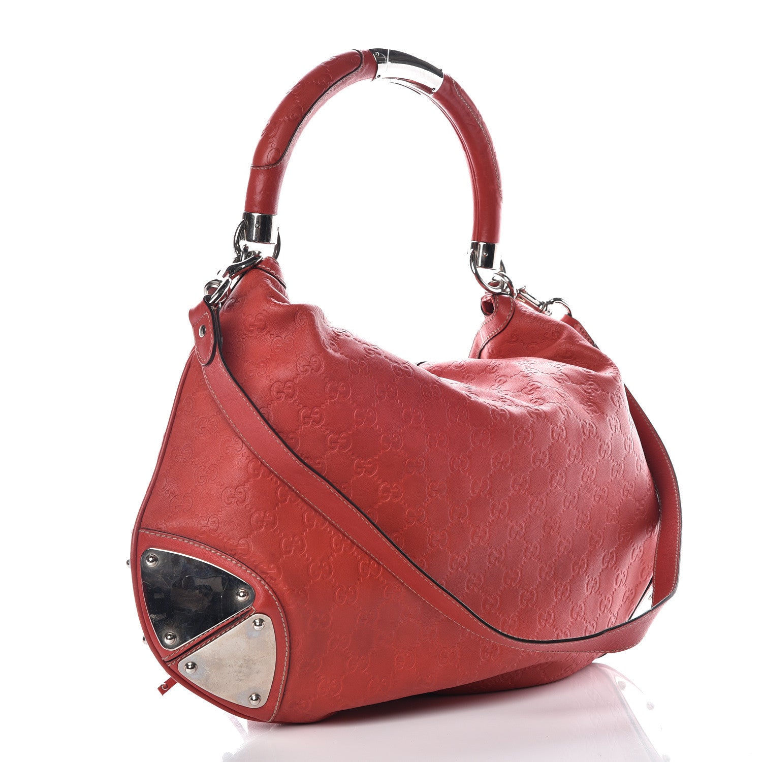 Gucci Guccissima Large Indy Top Handle Hobo Red 3 of 12