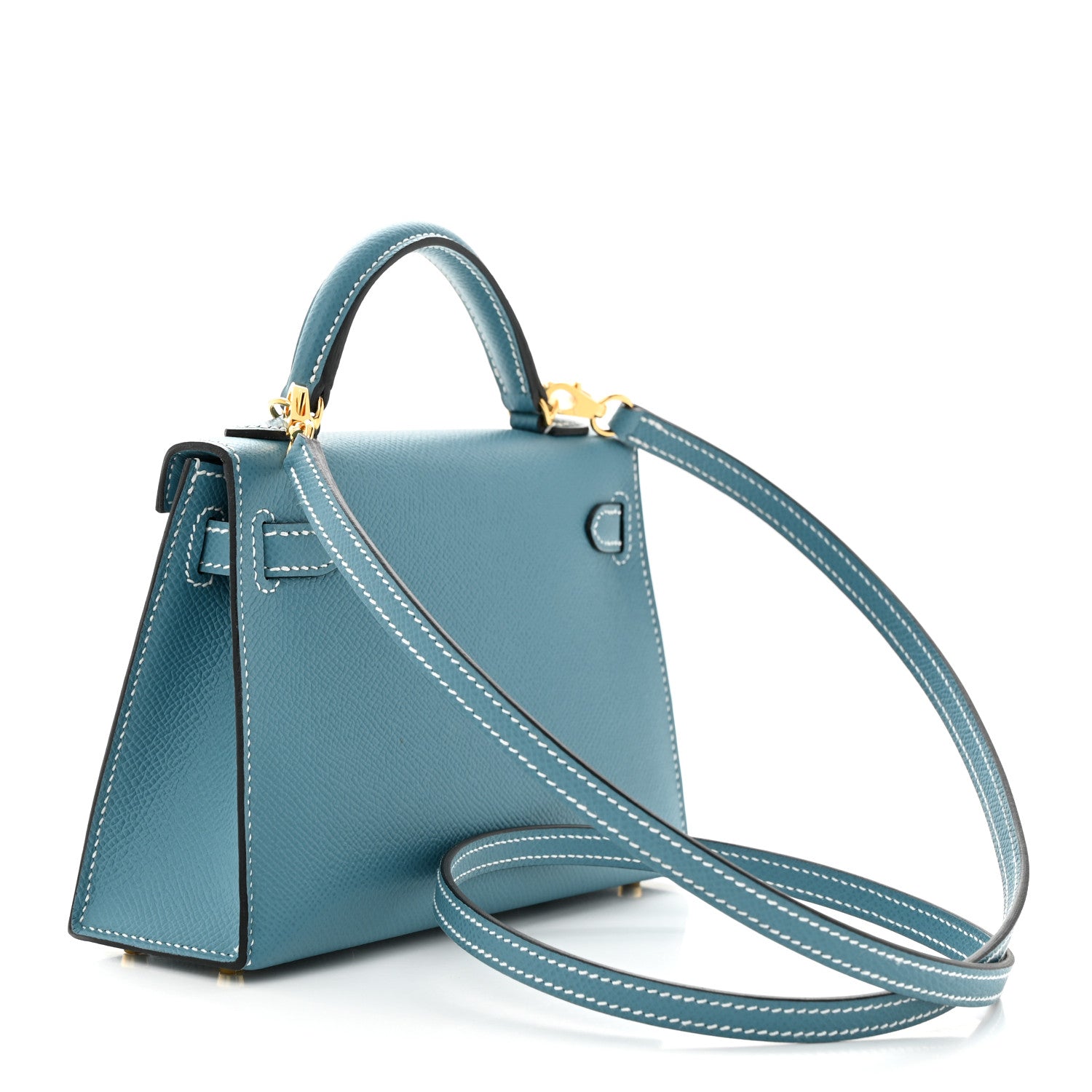 Hermes Epsom Mini Kelly Sellier 20 New Blue Jean 3 of 10