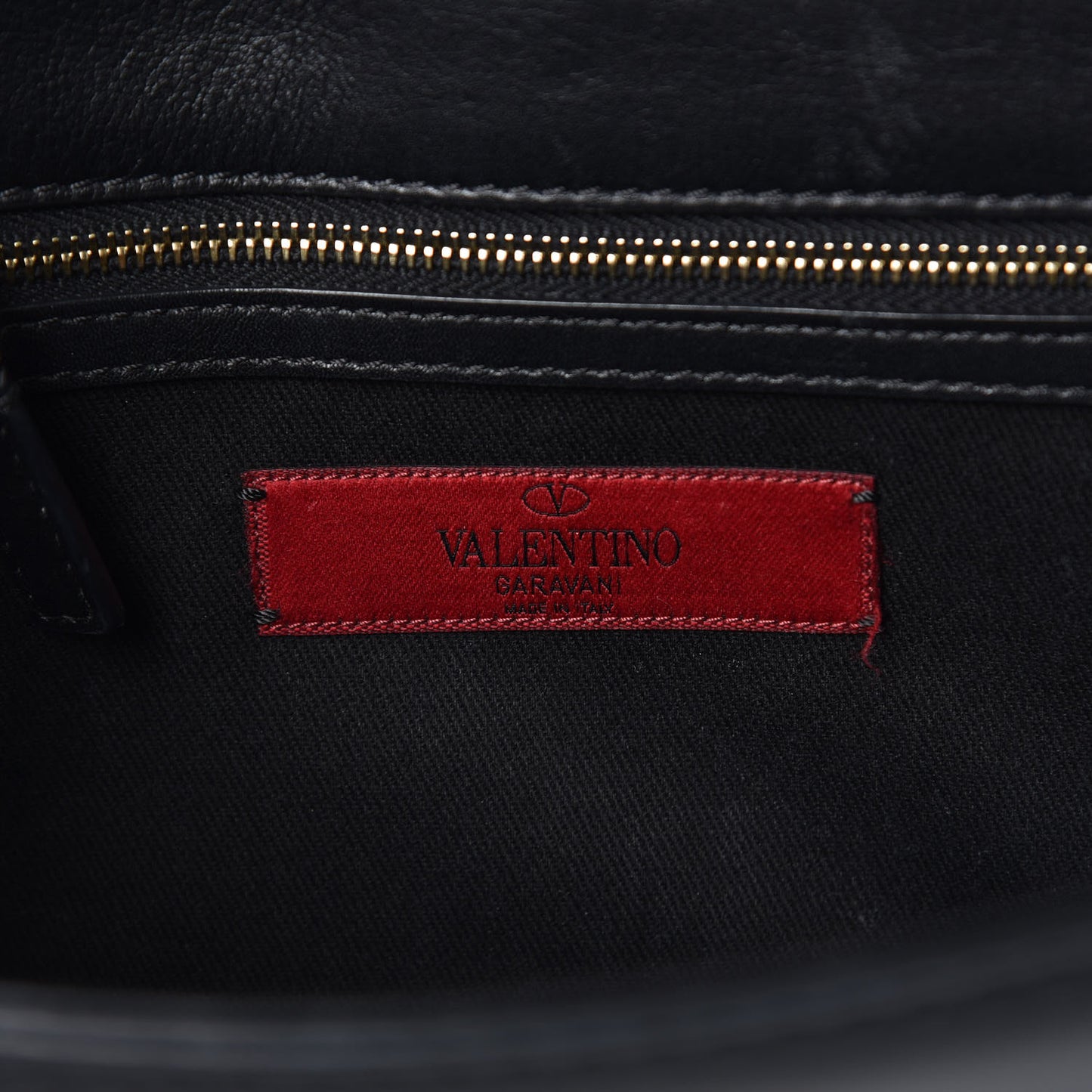 Vitello Medium Glam Lock Rockstud Flap Black