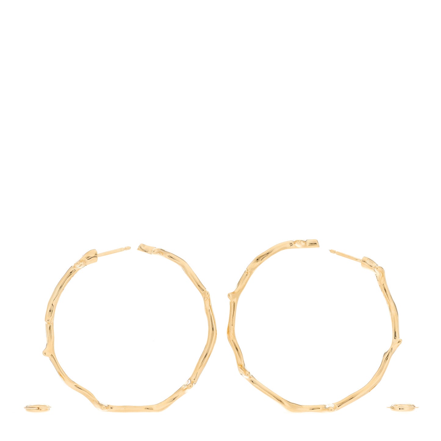 18K Yellow Gold Large Bois de Rose Hoop Earrings