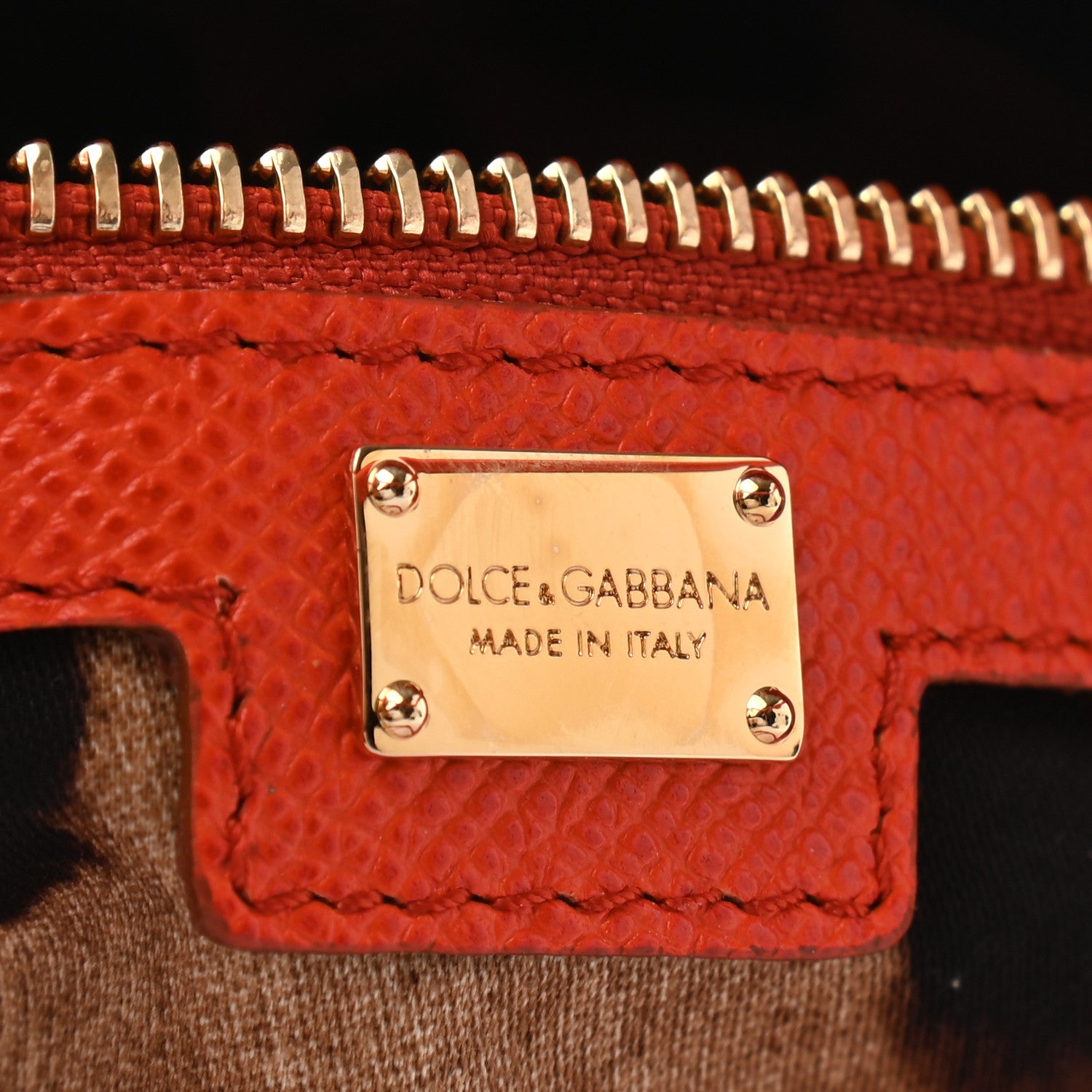 Dolce & Gabbana Textured Calfskin Large Ingrid Bucket Tote Orange 6 of 8