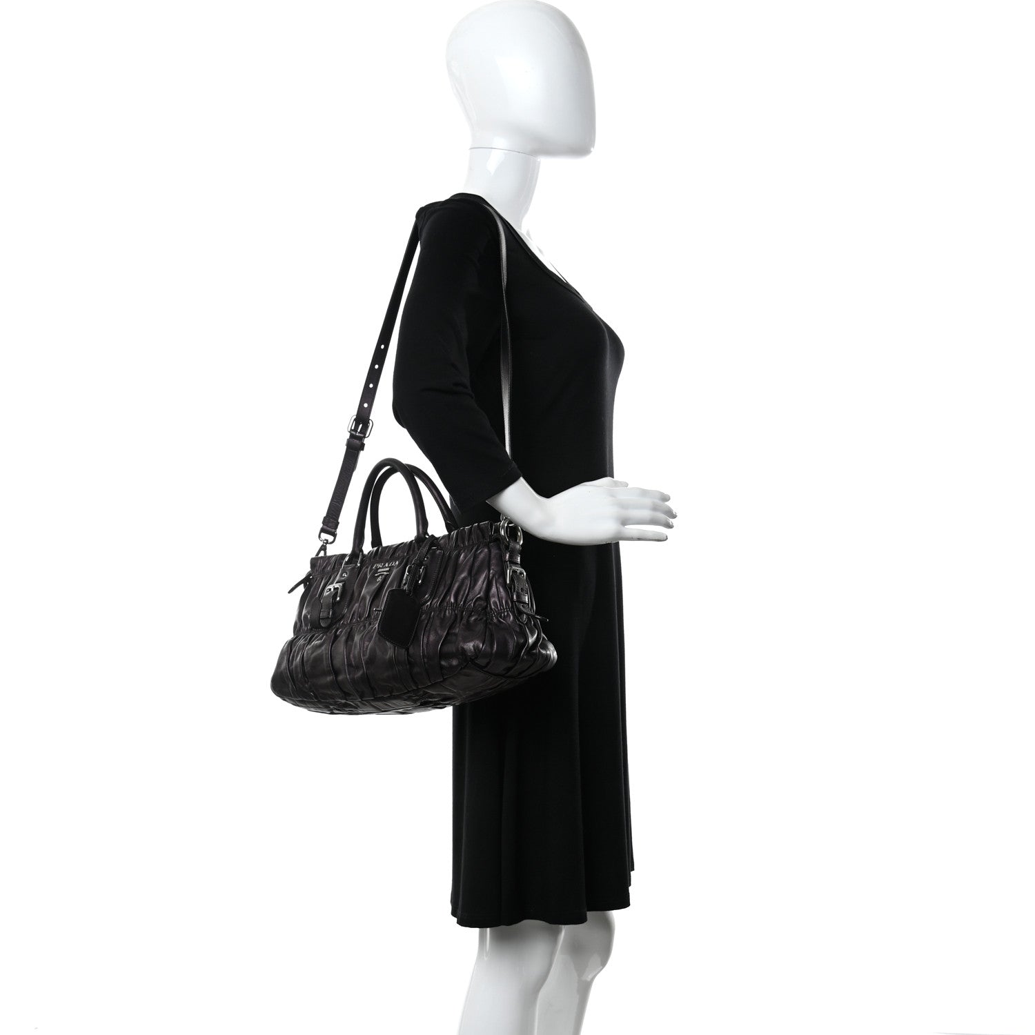 Prada Nappa Gaufre Shopping Satchel Ribes 2 of 9