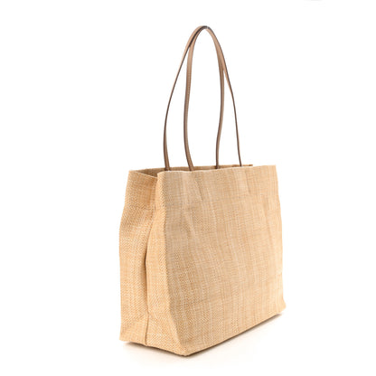 Prada Raffia Logo Tote Naturale 3 of 12